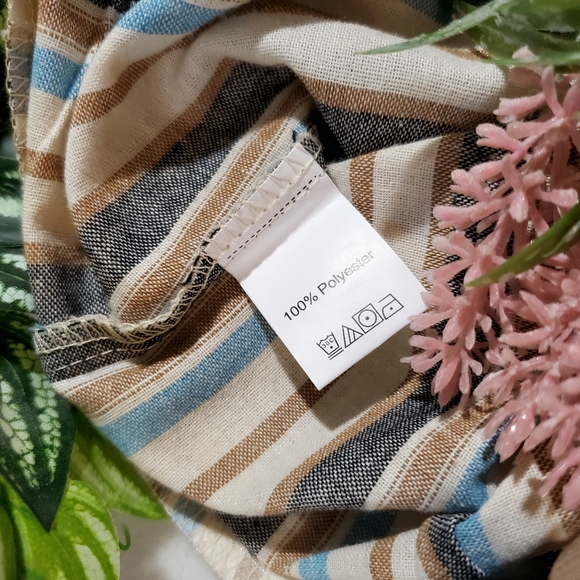 Tie Front Straight Leg Striped Pants - Picture 5 of 8